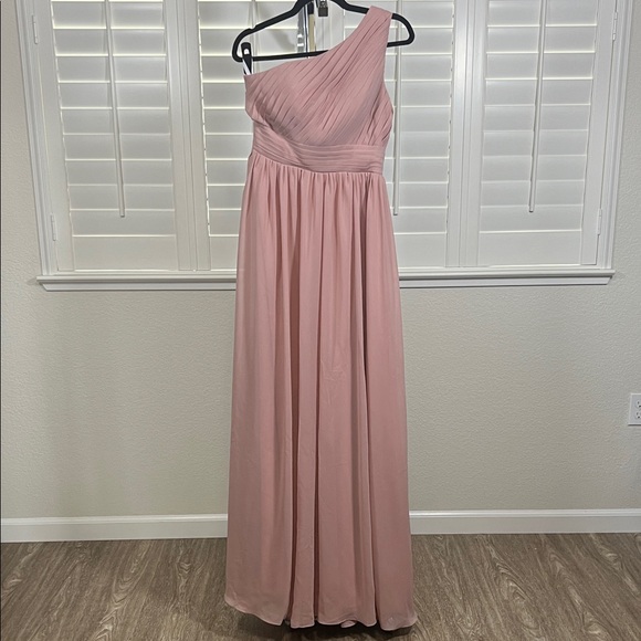 Dresses & Skirts - Bridal Bridesmaid Wedding Guest Elegant Rose Pink One-Shoulder Dress